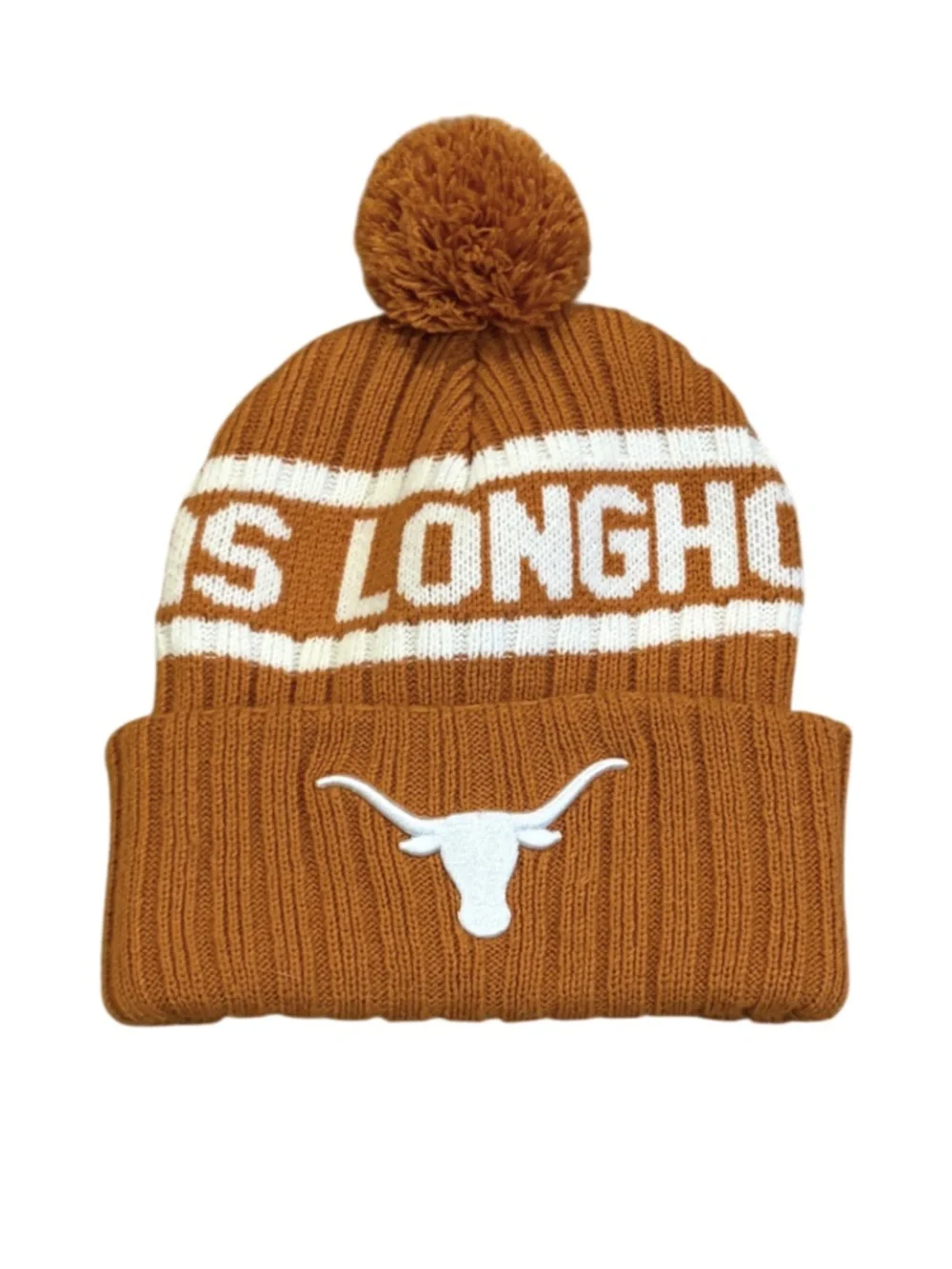 Texas Longhorns cuffed pom knit hat
